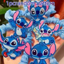 Disney Disney 5pcs Stitch Acrylic Hair Tie - Cute Elastic Hair Accessory For Teens & Adults, Funky Style, Non-Powered, Perfect For Valentine's Day Back To School