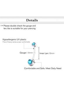 AVYRING 5/6Pcs Pregnancy Belly Bar Plastic Dangly Maternity Belly Button Piercing Jewellery 14 16 18 25 32 35 38mm