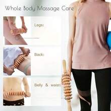 Wooden Massage Tool Kit - Back Massage Board, Full Body Beauty Roller, Fish Tail Scraper