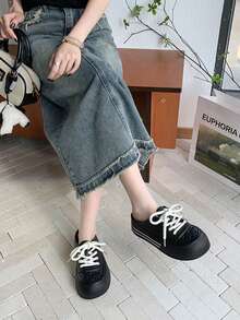 Dép lê khoét lỗ mùa hè 2025, dép bít mũi cho nữ, dép bít mũi buộc dây đế dày nhẹ, dép đi vườn dễ thương, dép xăng đan ngoài trời. - màu đen - Xem 1