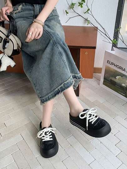 2025 Summer Hollow Out Slippers, Women's Mule Shoes, Lightweight Thick Sole Lace-Up Cute Garden Clogs, Outdoor Sandals