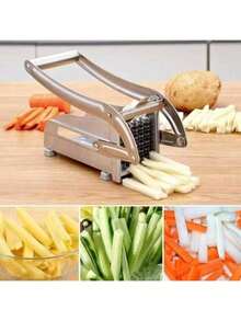 1 pièce Coupe-fruits en acier inoxydable, machine à couper les légumes, trancheuse de pommes de terre, coupe-frites, hachoir à pommes de terre, râpe à légumes, hachoir à oignons, robot culinaire, hache-viande robuste pour pommes de terre, carottes, concombres, ustensile de cuisine, accessoire de cuisine