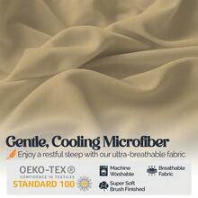 Slay Your Sleep: Cloud-Soft Cooling Bamboo Blend Sheets – 6-Piece Set W/ Deep Pockets – Breathable, All-Season Bedding, No Wrinkles, No Stress, Cozy Vibes Only – Twin, Full, Queen, King, Cal King - 卡其色 - 查看 4