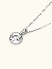 LOVESSOM S925 Sterling Silver Moissanite Pendant Necklace, Bubble Style, Elegant Luxury Women's Diamond Necklace, Jewelry Gift, Suitable For Weddings, Banquets, Christmas, Halloween, Anniversaries, Anniversary Gifts