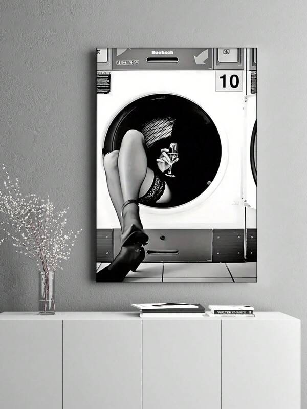 Black And White Modern Canvas Wall Art Print, Unique Style Poster Wall Decor, Decorate Your Room To Show Your Style Art, Wall Hanging, Waterproof And Anti-Fading High Quality Illustration Art, The Best Decorative Gift For Friends