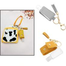 30ml 可悬挂分配器瓶钥匙扣 PU 皮套防漏设计 - 露营洗漱用品储存沐浴露洗发水便携式（多色可选）