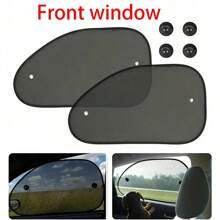 2 piezas Parasol para coche, pantalla solar lateral, aislamiento térmico, absorción de luz, cortina de ventana lateral pequeña de coche de verano, placa lateral, tela oscura