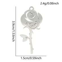 2pcs Fashionable 304 Stainless Steel Gold/Silver Plant & Flower Pattern Pendant, Vacuum Electroplated Durable Craft, Suitable For Necklace, Earrings, DIY Jewelry Making