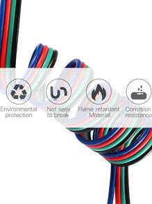 16.4FT(5m) LED Cable Electrical Wire 4pin LED Extension Cables For RGB RGBW SMD WS2812B LED Strip Light JST Connector
