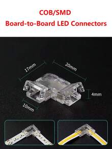 5Pcs/10Pcs 2-Pin L-Type COB/SMD LED Connector 8mm Strip To Strip Solderless Corner Connector For 2-Pin COB/SMD LED Strip Light - Right Angle - View 3