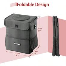 Car Trash Can With Lid - Leakproof Garbage Bin Car Organizer Bag,  Foldable Vehicle Trash Bin With Structure Support,  Automotive Truck Accessories For Women & Men (2 Gallon/7. 5L)
