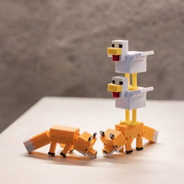 3D-geprint vosbeeldje met beweegbare vleugels, koelkastmagneet, rugzakhanger, kantoordecoratie - geschikt als spelcadeau, cadeau voor de start van het schooljaar, cadeau voor een zomerfestival