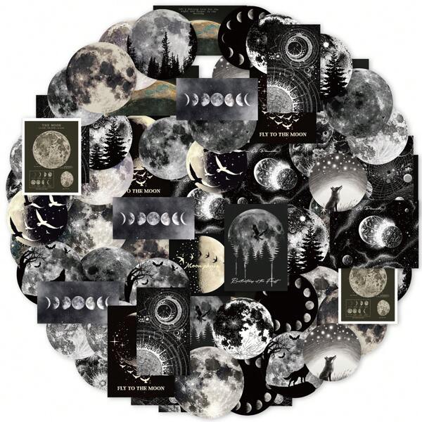 6 Packungen mit je 50 Blatt Era Silhouette Aufkleberserien, für handgefertigte Scrapbooks, DIY Kunst und Handwerk, Notizbücher, Handyhüllen, Raumdekoration, Tagebücher, Gepäck, Bücherregale, Bibliotheken, Retro Party Aufkleber, Spielzeug Aufkleber