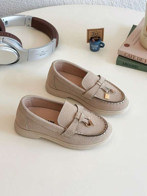 Vintage British Style Soft Bottom Breathable Casual Slip-On Shoes, Boys & Girls