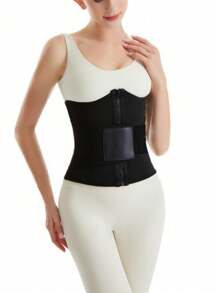 1 pièce Ceinture de fitness taille haute pour femmes avec boucle, gaine de taille à double compression en caoutchouc de néoprène, ceinture brûle-graisse amincissante, cadeau du Nouvel An