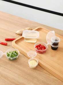 50个一次性调味杯塑料酱汁杯透明一体式调味容器适用于酱汁、酸奶、布丁、外卖、旅行、派对用品[可冷冻和储存]