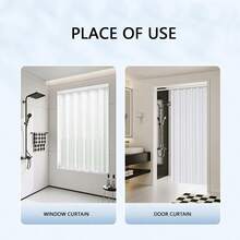 Mesh Pattern Translucent Water Resistant 12-Ply Thick Anti-Mold Bathroom Curtain, Partition Curtain, Shower Curtain, Opaque 3D Effect, Bathtub, AC, Oil & Water Splash Resistant