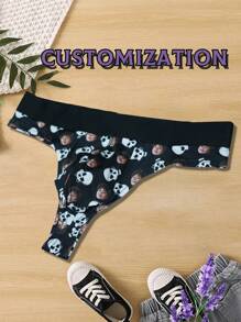 1pc Personalized Men's Graphic Print Sexy Thong