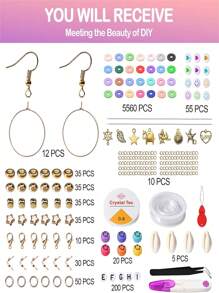 24 Farben Polymer Ton Perlen Boho Stil Freundschaftsarmband mit Anhängern, DIY Frauen Handwerks Geschenk Armband & Schmuckherstellung