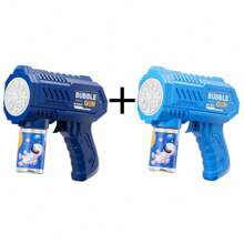 Pistola de burbujas con estilo mecánico de 10 orificios, creador automático de burbujas con luz LED, apropiado para juego con agua interior/exterior, fiestas y regalos de cumpleaños (pilas y solución de burbujas no incluidas)