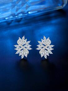 Neue kreative Blumen Ohrstecker für Frauen, mikro-eingelegt mit AAA kubischem Zirkonia, Braut Hochzeits-/Feier-Schmuck