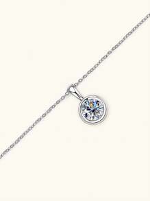 LOVESSOM S925 Sterling Silver Moissanite Pendant Necklace, Bubble Style, Elegant Luxury Women's Diamond Necklace, Jewelry Gift, Suitable For Weddings, Banquets, Christmas, Halloween, Anniversaries, Anniversary Gifts