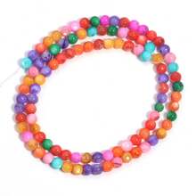 1 pièce Brin de perles de coquillage colorées de 4 mm, environ 93 perles, convient pour la fabrication de bracelets, colliers, bijoux DIY, été
