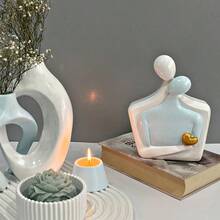 DIY树脂模具，情侣拥抱蜡烛硅胶模具，香薰石膏蜡烛模具，桌面装饰模具 - 白色 - 查看 6