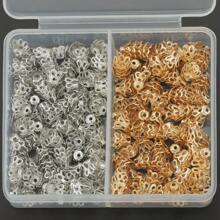 300pcs/Box Random Color Mixing + Random Color Mixing/Golden+Silvery/Golden+White K/KC Golden+Silvery/KC Golden+White K/White K+Silvery Little Cup Shaped Beads Caps For DIY Jewelry Making, Accessories & Parts