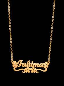 1 Pieza Personalizada Collar de Cadena con Símbolo de Corona, Cruz, Nombre, Corazón, Cruz de Acero Inoxidable, Corazón, Mariposa, Estrella, Mariposa, Símbolo de Infinito, Nombre Árabe, Joyería Personalizada para Exteriores, Playa, Letras de Cadena, Logotipo Firmado, Número Colgante Gargantilla