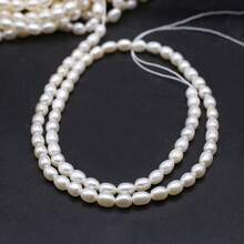1string 3-4mm A/AA/AAA Natural Freshwater Faux Pearl Rice Shape Beads Charms For DIY Women Men Necklace Jewelry Making Accessories - 3-4mm - View 15