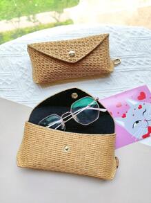 Straw Glasses And Lipstick Storage Box, Sunglasses Storage Bag, Portable Eye Case Carrying Frame, Women's Glasses, Travel Sunglasses Protective Cover, Can Be Hung On Your Bag, Stylish And Exquisite, Gender Reveal Party, Perfect For Birthdays, Weddings, Parties, The Perfect Gift For Colleagues, Friends, And Family, Back To School