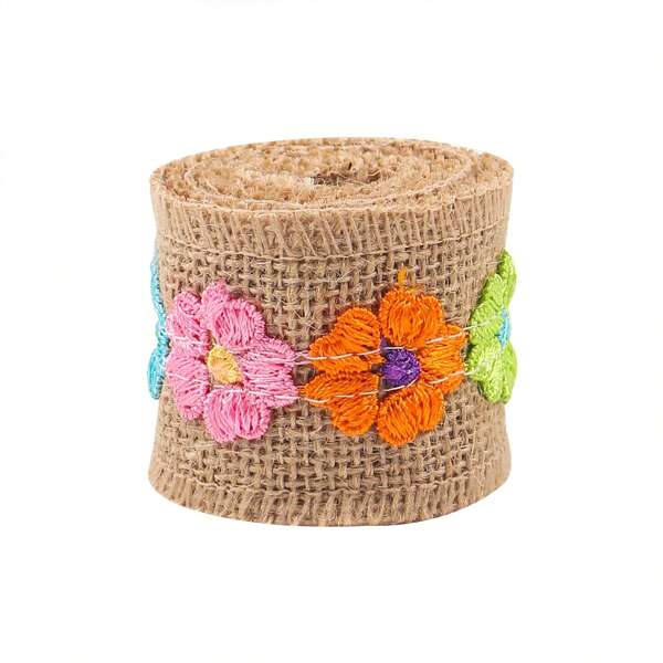 Rollo de lino, rollo de lino con encaje, rollo de lino para manualidades de boda y Navidad hechas a mano