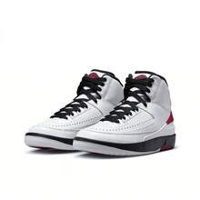 Nike Air Jordan 2 Retro (GS) Youth Fashion Basketball Shoes - White Black Red - View 3