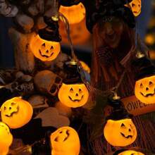 1 Peça Luzes de Corda LED em Formato de Abóbora, Luzes de Decoração de Atmosfera Festiva, Decoração de Halloween, Decoração de Casa Assombrada, Iluminação de Humor para Quarto, Sala de Estar, Decoração de Casa, Decoração de Festa, Decoração de Halloween, Decoração de Quarto, Decoração de Jardim de Halloween para Presente Fada