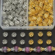 300pcs/Box Random Color Mixing + Random Color Mixing/Golden+Silvery/Golden+White K/KC Golden+Silvery/KC Golden+White K/White K+Silvery Little Cup Shaped Beads Caps For DIY Jewelry Making, Accessories & Parts