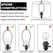 Pantallas de lámpara: Conector clásico tipo araña para lámparas de mesa y de noche - Negro - Ver 3