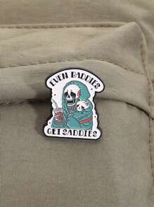 1pc I'm Fine Funny Quotation Lapel Pins Badges On Backpack Metal Enamel Pin Brooches For Fashion Jewelry Accessories Gifts