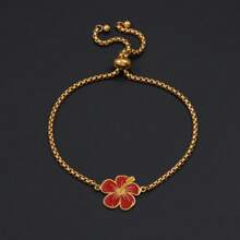 1 Stück verstellbares Armband mit geätzten Hibiskusblumen für Frauen und Mädchen, Hawaii Guam Puerto Rico PR Guadeloupe Insel Schmuck