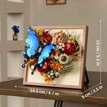 Set de juguete de bloques de construcción con diseño de flor de luna para decoración del hogar, decoración de arte de pared 3D creativa, hermoso set de bloques de construcción en forma de ramo, regalo de cumpleaños o festival divertido de ensamblaje DIY con pequeñas piezas para el Día de San Valentín