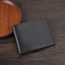 New Carbon Fiber Short Wallet Men's Card Bag Integrated Zipper Change Bag Holder For Men Wallet Mini Wallet Purse Wallet Men Wallet Leather Small Wallet