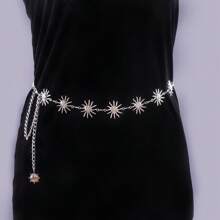 1pc Women Sexy Minimalist Smiling Face Retro Face Shape Waist Chain Body Chain, Suitable For Beach, Bikini, Outdoor Party, Belly Dancing