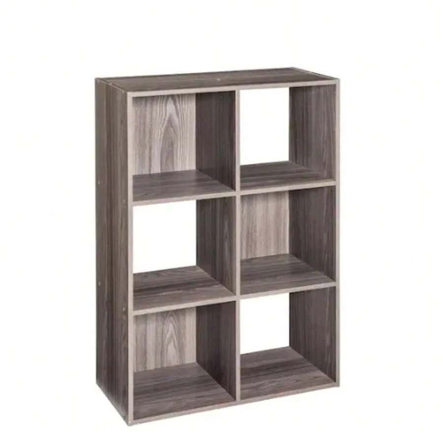 Estantería organizadora de 6 cubos con opción vertical u horizontal, de fácil ensamblaje - Marrón - Ver 1