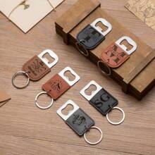 1pc Personalized Leather Bottle Opener, Groomsman Gift, Creative Groomsmen Gift, Wedding Gift, Engraved Bottle Opener Keychain, Custom Bottle Opener Keychain, Logo Bottle Opener, Bottle Opener Keychain, Gifts For Boyfriend, Gifts For Him, Birthday Gift