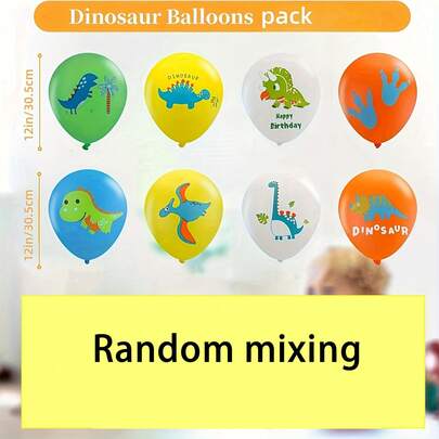 16/24/32pcs Colored Dinosaur Latex Balloons Dinosaur Birthday Balloons Dinosaur Balloons Party Supplies For Dinosaur Party Decorations
