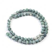 1pc Natural Matte Blue Dot Stone Round Beads, Multiple Sizes Optional 4/6/8/10/12mm, DIY Jewelry Making, Bracelets, Necklaces, Pendants, Crafts Accessories