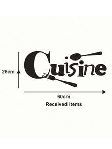 Kitchen Stickers/Decorative Stickers Simple English Tableware Stickers Waterproof And Dustproof Stickers, 1 Piece Pvc Material Removable Wear-Resistant Stickers, Wall Stickers 23.62*9.84 Inches, Suitable For Kitchen Decoration, Wall Decoration, Restaurant Decoration, Interesting Birthday Gifts, Graduation Gifts, Make Your Home A New Look