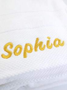 Customized Towels With Name Embroidered, Personalzed Monogram Names, Initials Towel Set Cotton Color In Gray White Various Set Options, Suitable For Bath Room, Spa, Wedding Gift,Father's Day Gifts,Towels For Wedding,Garden,Camping,Travel,Towel Set For Bridesmaid Gifts,Travel Essentials