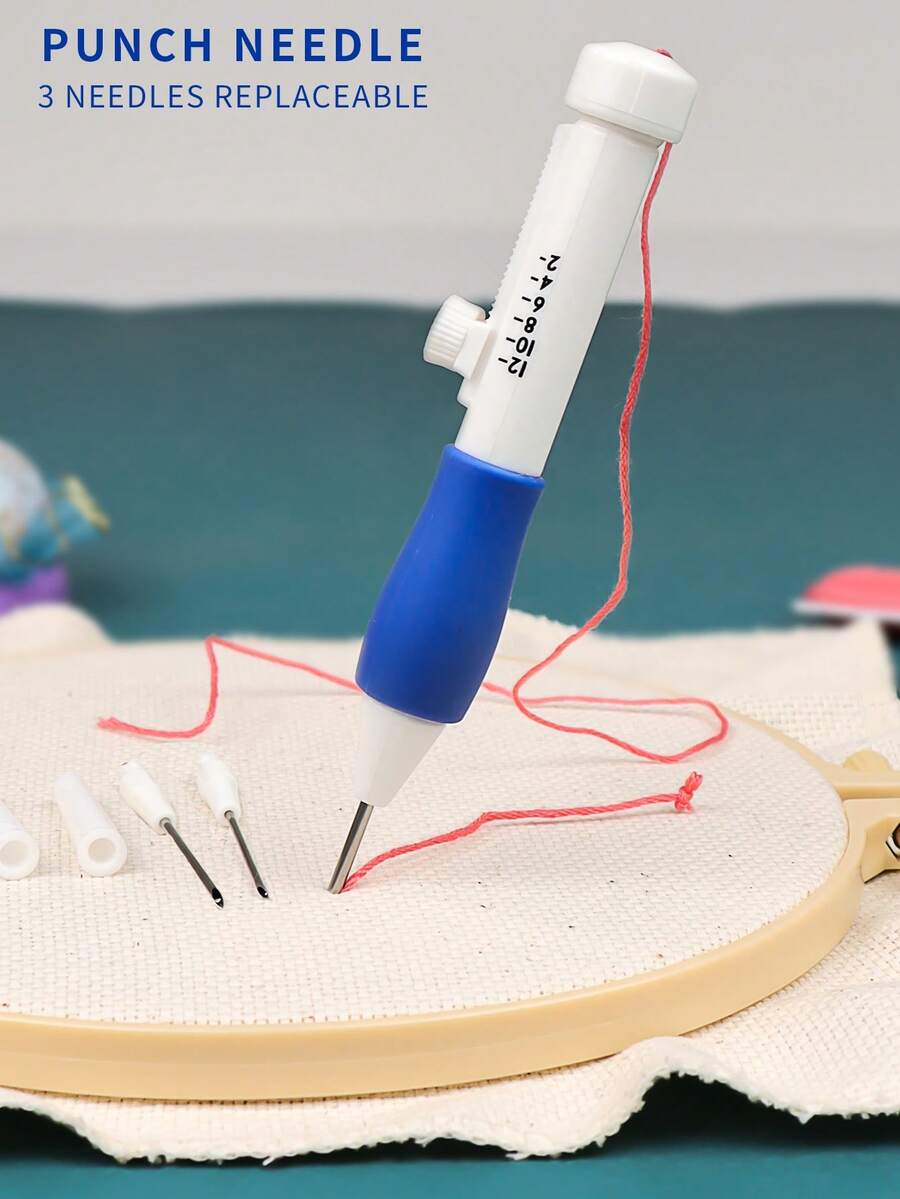 1 قطعة/2 قطعة/4 قطع إبرة تطريز DIY قابلة للضبط الطول مع 3 أطوال مختلفة لرؤوس الإبر