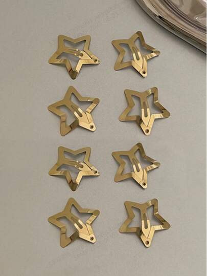 100 adet/50 adet/20 adet/10 adet/8 adet Altın Metal Yıldız Saç Tokası, Tatlı ve Zarif 3 cm Yıldız Saç Aksesuar Seti Kadınlar İçin, Sevimli, Set, Baş Aksesuarları, Saç Tokası